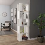vidaXL Bibliothèque/Séparateur de pièce Blanc Bois d’ingénierie