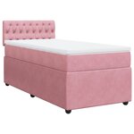 vidaXL Sommier à lattes de lit avec matelas Rose 90x190 cm Velours