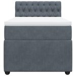 vidaXL Sommier à lattes de lit et matelas Gris foncé 80x200 cm Velours