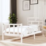vidaXL Cadre de lit Blanc Bois de pin massif 90x190 cm Simple