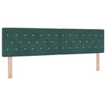 Tête de lit vidaXL Boutons en cristal capitonnés Vert foncé 180 cm Velours
