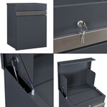 Boîte aux lettres avec panneau frontale acier galvanisé 58 x 44 x 35 cm( Anthracite 03_0006534