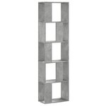 vidaXL Bibliothèque 5 niveaux gris béton bois d'ingénierie