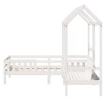 vidaXL Ensemble de lit et de banc avec toit 90x200 cm bois pin massif