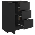 vidaXL Buffet noir 60x30x70 cm bois d'ingénierie