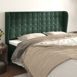 vidaXL Tête de lit avec oreilles Vert foncé 163x23x118/128 cm Velours