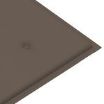 vidaXL Banc Batavia avec coussin taupe 120 cm Bois de teck massif