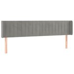 vidaXL Tête de lit avec oreilles Gris clair 163x16x78/88 cm Velours