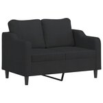 vidaXL Ensemble de canapés 3 Pièces avec coussins noir tissu