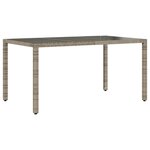 vidaXL Ensemble à manger de jardin et coussins 5 Pièces gris rotin verre