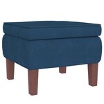 vidaXL Chaise à bascule avec pieds en bois et tabouret Bleu Velours