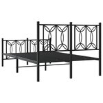 vidaXL Cadre de lit métal avec tête de lit/pied de lit noir 120x190 cm