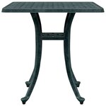 vidaXL Table de jardin vert 53x53x53 cm aluminium coulé