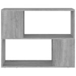 vidaXL Bibliothèque/Séparateur de pièce Sonoma gris 80x24x63 cm