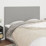 vidaXL Têtes de lit 4 Pièces Gris clair 100x5x78/88 cm Tissu