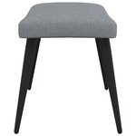 vidaXL Chaise de relaxation avec tabouret Gris clair Tissu