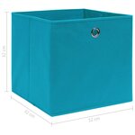 vidaXL Boîtes de rangement 10 Pièces Bleu azuré 32x32x32 cm Tissu