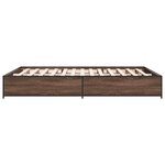 vidaXL Cadre de lit chêne marron 140x190 cm bois d'ingénierie et métal