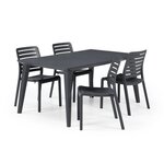 ALLIBERT JARDIN Table Lima 160 6 personnes - Design contemporain - Graphite