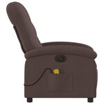 vidaXL Fauteuil de massage inclinable électrique Marron foncé Tissu