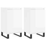vidaXL Buffets 2 Pièces blanc brillant 40x35x70 cm bois d'ingénierie