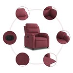 vidaXL Fauteuil inclinable électrique Rouge bordeaux Tissu