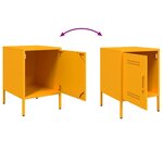 vidaXL Tables de chevet 2 Pièces jaune moutarde 36x39x50 5 cm acier