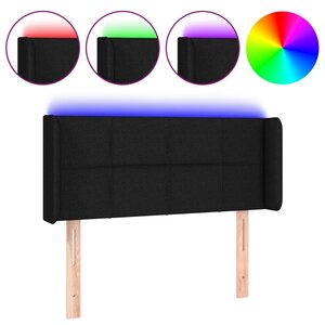 vidaXL Tête de lit à LED Noir 103x16x78/88 cm Tissu