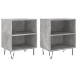 vidaXL Tables de chevet 2 Pièces gris béton 40x30x50 cm bois d'ingénierie