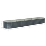 vidaXL Lit surélevé de jardin 400x80x44 cm Acier galvanisé Gris