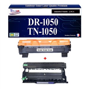 Kit Tambour+Toner compatible avec Brother TN1050 DR1050 pour Brother MFC1810 MFC1910 MFC1910W - T3AZUR