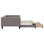 vidaXL Lit de jour avec gigogne et tiroirs taupe 100x200 cm tissu