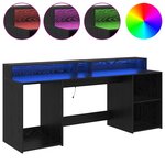 vidaXL Bureau Chêne noir 200x55x91 cm Bois d'ingénierie