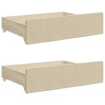 vidaXL Lit de jour avec gigogne et tiroirs crème 80x200 cm tissu