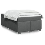 vidaXL Sommier à lattes de lit avec matelas Gris foncé 120x200cm Tissu