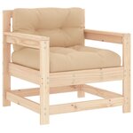 vidaXL Salon de jardin 7 Pièces avec coussins bois massif