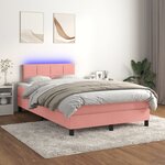 vidaXL Sommier à lattes de lit avec matelas et LED Rose 120x200 cm