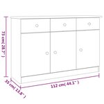 vidaXL Buffet ALTA 112x35x73 cm bois massif de pin