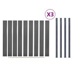 vidaXL Ensemble de panneaux de clôture gris 526x186 cm WPC