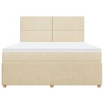 vidaXL Sommier à lattes de lit avec matelas Crème 180x200 cm Tissu