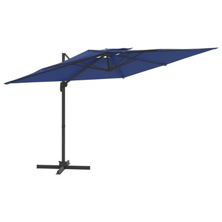 vidaXL Parasol cantilever à double toit Bleu azuré 400x300 cm