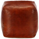 vidaXL Pouf 40 x 40 x 40 cm Brun roux Cuir véritable de chèvre