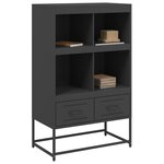 vidaXL Buffet haut noir 68 5x39x111 5 cm acier laminé à froid