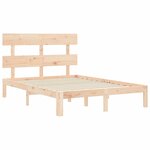 vidaXL Cadre de lit avec tête de lit 140x200 cm bois massif