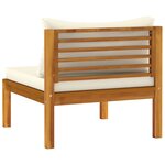 Salon de jardin meuble d'extérieur ensemble de mobilier 4 pièces avec coussin crème bois d'acacia solide 02_0016073