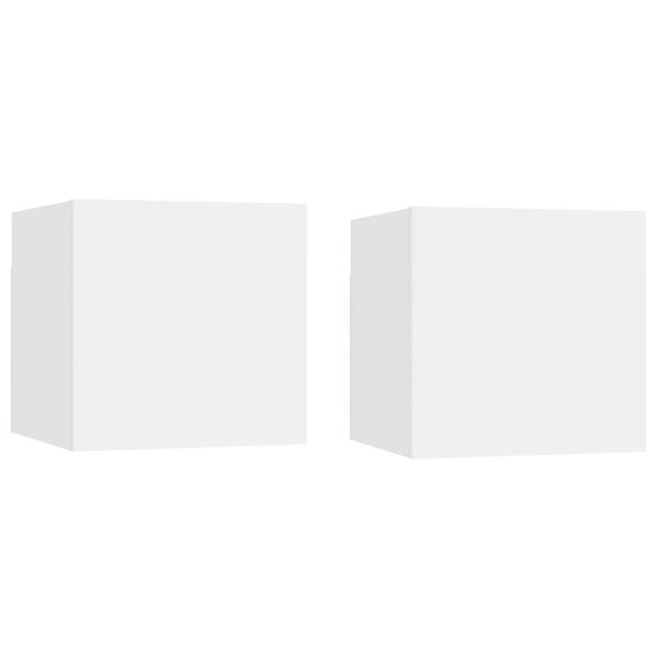 vidaXL Tables de chevet 2 Pièces Blanc 30 5x30x30 cm Bois d'ingénierie
