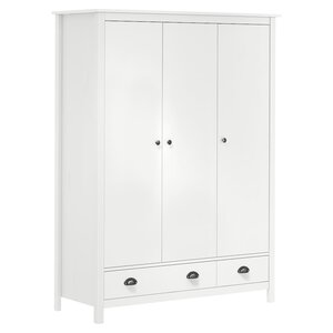 vidaXL Garde-robe à 3 portes Hill Blanc 127x50x170 cm Bois pin solide