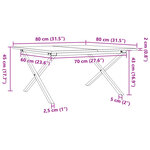 vidaXL Table basse cadre en X 80x80x45 cm bois de pin massif et fonte