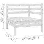 vidaXL Salon de jardin 8 Pièces Bois de pin massif Blanc