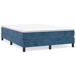vidaXL Cadre de lit Bleu foncé 140x200 cm Velours